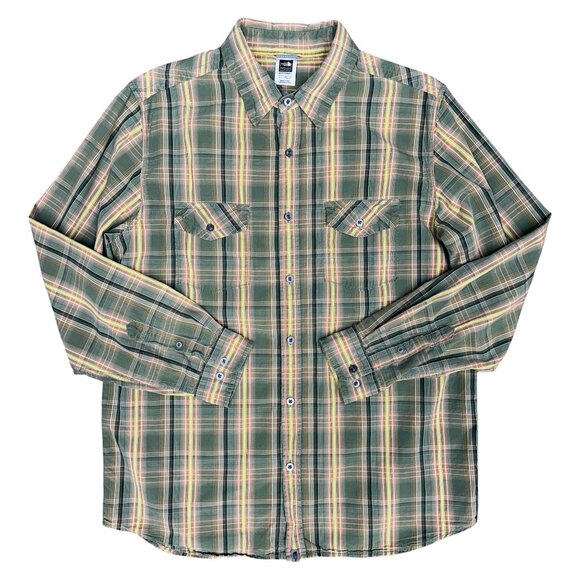Men's THE NORTH FACE A5 Series Green Plaid Button Down Shirt | Size L - Picture 2 of 11